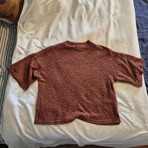 Women's Textured Knit Top - Rust